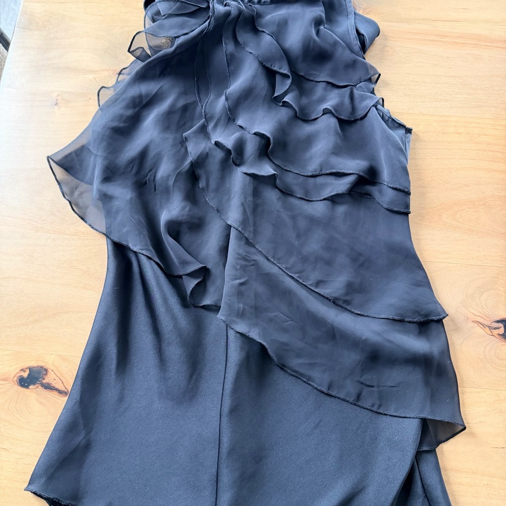 Express Black Ruffled Top